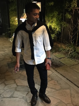 「BUTTERO（ブッテロ）のアイテム（その他シューズ）」を使った、tsu→さん（メンズ・165cm）の秋コーディネート