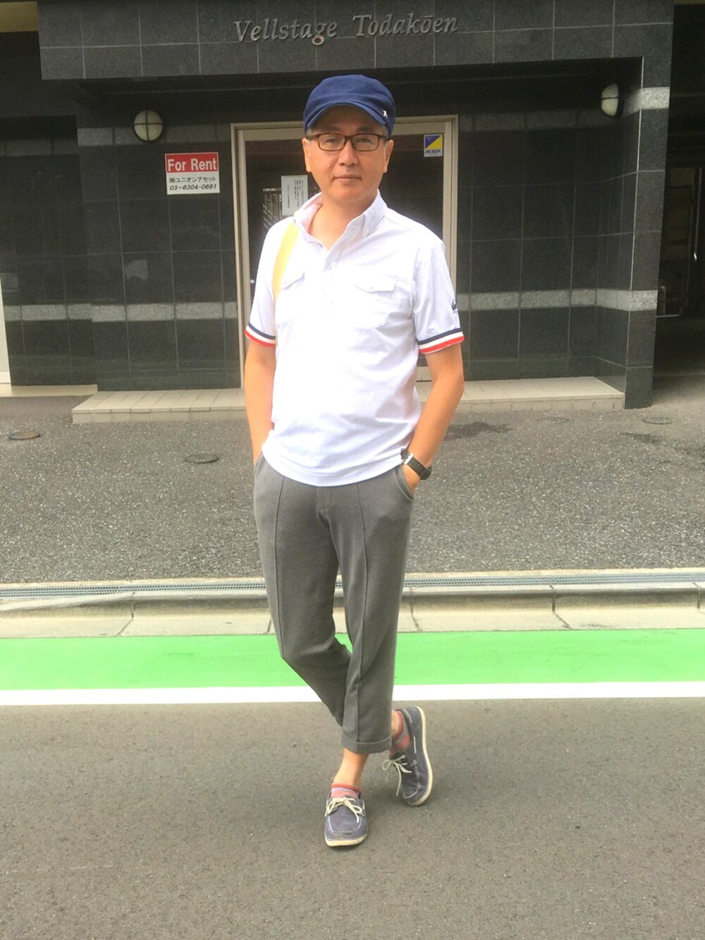 「le coq sportifのアイテム（ポロシャツ、ホワイト系）」を使った、HiRo🇺🇸さん（メンズ・178cm）の夏コーディネートの1枚目の写真