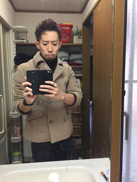 「COMME CA ISM（コムサイズム）のアイテム（その他パンツ、ブラウン系）」を使った、S.K.さん（メンズ）の冬コーディネート
