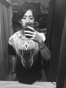 「MARCELO BURLON（マルセロ・バーロン）のアイテム（財布/小物）」を使った、S.K.さん（メンズ・175cm）の夏コーディネート