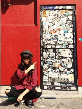 「streetsnap」｜「アイテム（帽子）」を使った、Hsin-Ting Hsuさん（レディース・164cm）の春コーディネート