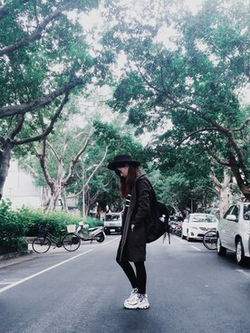 「streetsnap」｜「アイテム（帽子）」を使った、Hsin-Ting Hsuさん（レディース・164cm）の春コーディネート