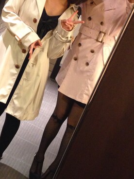 「HERE'S（HERE'S）のアイテム（トレンチコート）」を使った、MiMiさん（レディース・165cm）の春コーディネート