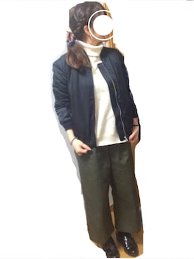 「ヘアアクセ」｜「アイテム（ブルゾン）」を使った、もここさん（レディース・152cm）の秋コーディネート