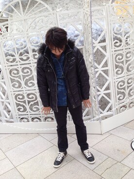 「Right-on（ライトオン）のアイテム（ダウンジャケット/コート）」を使った、Takuya Hisataniさん（メンズ・163cm）の冬コーディネート