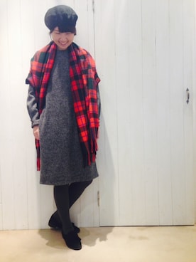 「タッセルシューズ」｜「アイテム（ハンチング/ベレー帽）」を使った、douxbleu吉祥寺店さん（レディース・164cm）の秋コーディネート