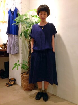 「リネンワンピース」｜douxbleu吉祥寺店さん（レディース・152cm）の夏コーディネート