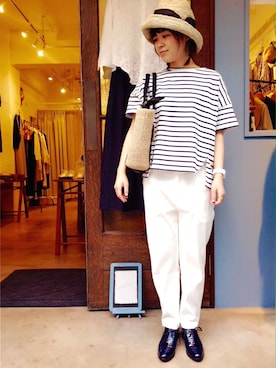 「Odds（オッズ）のアイテム（帽子）」を使った、douxbleu吉祥寺店さん（レディース・154cm）の春コーディネート