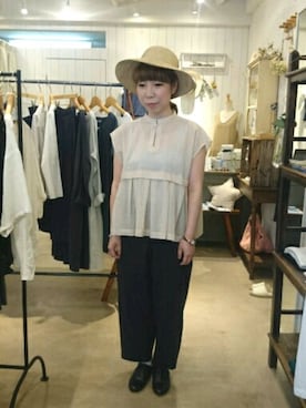「涼しげ」｜「アイテム（帽子）」を使った、douxbleu吉祥寺店さん（レディース・154cm）の春コーディネート