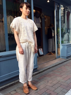 「アイテム（チュニック）」を使った、douxbleu吉祥寺店さん（レディース・165cm）の春コーディネート