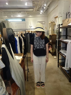 「doux bleu （ドゥーブルー）のアイテム」を使った、douxbleu吉祥寺店さん（レディース・154cm）の夏コーディネート