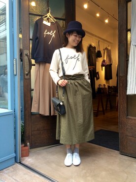 「Odds（オッズ）のアイテム（帽子）」を使った、douxbleu吉祥寺店さん（レディース・154cm）の秋コーディネート