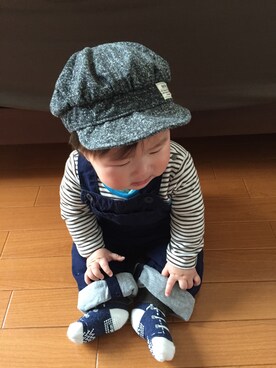 「ボーダーTシャツ」｜naotanさん（キッズ・70cm）の春コーディネート