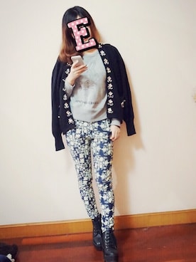 「LILY BROWN（リリーブラウン）のアイテム（ブルゾン）」を使った、E F F I Eさん（レディース・163cm）の冬コーディネート