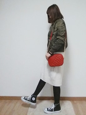 「archives（アルシーヴ）のアイテム（MA-1）」を使った、omi*さん（レディース・161cm）の秋コーディネート