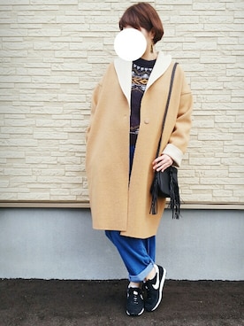 「archives（アルシーヴ）のアイテム（チェスターコート）」を使った、omi*さん（レディース・161cm）の冬コーディネート