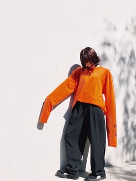 「PUMA（プーマ）のアイテム（スニーカー、ブラック系）」を使った、@goodgirlririさん（レディース・157cm）の秋コーディネート