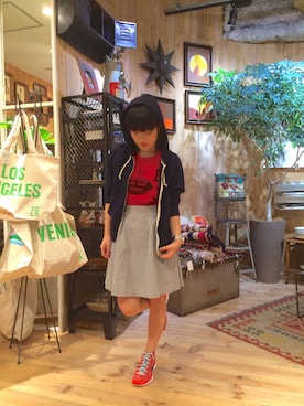 「FREAK'S STORE（フリークスストア）のアイテム（スカート）」を使った、ショウコさん（メンズ・160cm）の夏コーディネート
