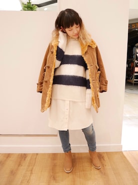 「FWK by engineered garments（エフダブリューケイバイエンジニアドガーメンツ）のアイテム（その他アウター）」を使った、ショウコさん（レディース・160cm）の冬コーディネート