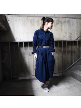 「Steven Alan（スティーブンアラン）のアイテム（ワンピース/ドレス）」を使った、ショウコさん（レディース・160cm）の秋コーディネート