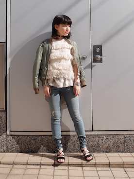 「rag & bone（ラグアンドボーン）のアイテム（パンツ）」を使った、ショウコさん（レディース・160cm）の冬コーディネート