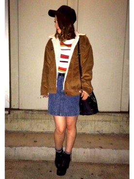 「SpRay（スプレイ）のアイテム（帽子）」を使った、SpRay札幌ＰＡＳＥＯさん（レディース・155cm）の秋コーディネート