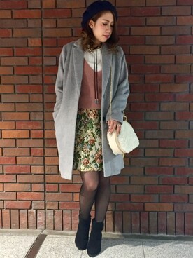 「SpRay（スプレイ）のアイテム（チェスターコート）」を使った、SpRay札幌ＰＡＳＥＯさん（レディース・155cm）の秋コーディネート
