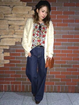 「SpRay（スプレイ）のアイテム（パンツ）」を使った、SpRay札幌ＰＡＳＥＯさん（レディース・155cm）の秋コーディネート