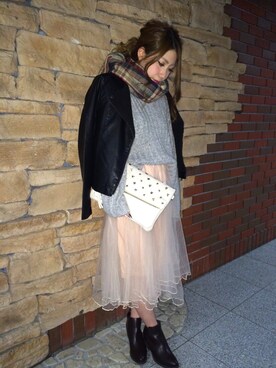 「SpRay（スプレイ）のアイテム（トップス）」を使った、SpRay札幌ＰＡＳＥＯさん（レディース・155cm）の冬コーディネート