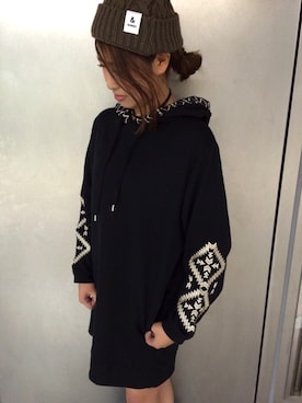 「SpRay（スプレイ）のアイテム（帽子）」を使った、SpRay札幌ＰＡＳＥＯさん（レディース・157cm）の冬コーディネート