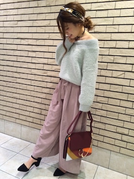 「SpRay（スプレイ）のアイテム（パンツ）」を使った、SpRay札幌ＰＡＳＥＯさん（レディース・155cm）の冬コーディネート