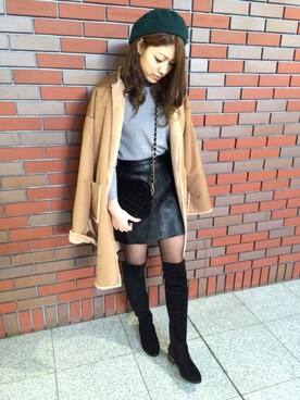 「SpRay（スプレイ）のアイテム（ハンチング/ベレー帽）」を使った、SpRay札幌ＰＡＳＥＯさん（レディース・165cm）の冬コーディネート