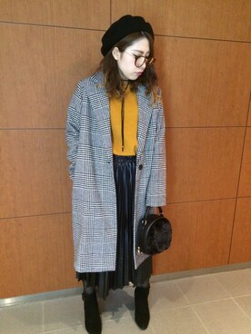 「SpRay（スプレイ）のアイテム（ハンチング/ベレー帽）」を使った、SpRay札幌ＰＡＳＥＯさん（レディース・155cm）の冬コーディネート