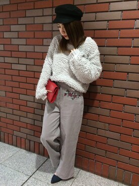 「SpRay（スプレイ）のアイテム（パンツ）」を使った、SpRay札幌ＰＡＳＥＯさん（レディース・155cm）の冬コーディネート