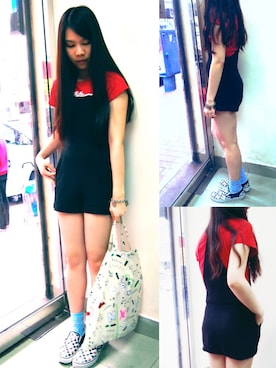 「cotton on（コットンオン）のアイテム（つなぎ/オールインワン）」を使った、KIMMY.Nさん（レディース・160cm）の夏コーディネート
