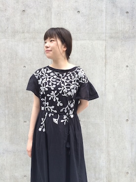「ボタニカル」｜「アイテム（ワンピース）」を使った、congespayesADIEUTRISTESSEさん（レディース・161cm）の夏コーディネート