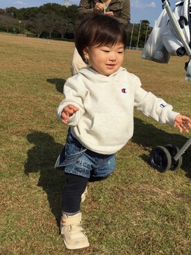 「Apricaのアイテム」を使った、HARUさん（キッズ・80cm）の秋コーディネート