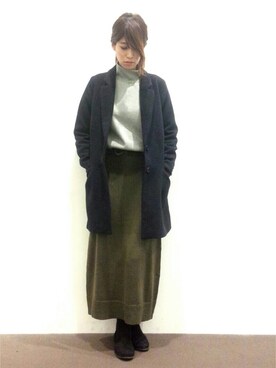 「マキシ」｜「アイテム（ピーコート）」を使った、たにもさん（レディース・169cm）の冬コーディネート