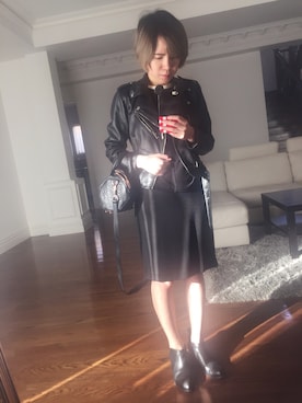 「Alexander Wang」｜「アイテム（ライダースジャケット）」を使った、zoeqinさん（レディース・157cm）の夏コーディネート