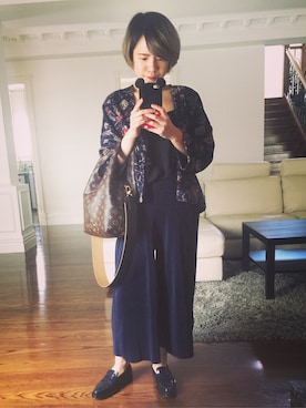 「LouisVuitton」｜「アイテム（ブルゾン）」を使った、zoeqinさん（レディース・157cm）の夏コーディネート