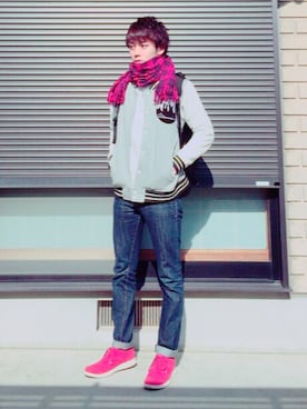 「クリスマス」｜「アイテム（スタジャン）」を使った、tsubasaさん（メンズ・172cm）の冬コーディネート