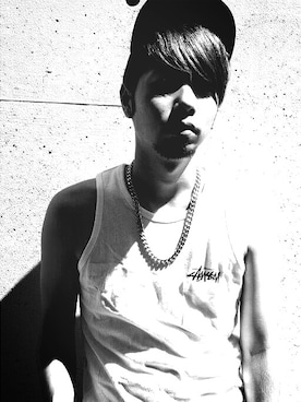 「STUSSY（ステューシー）のStock Pocket Tank（タンクトップ、ホワイト系）」を使った、oumahさん（メンズ・171cm）の冬コーディネート
