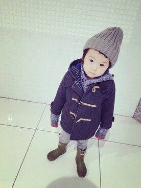 「GAP（ギャップ）のアイテム（ダッフルコート）」を使った、chibinさん（キッズ・100cm）の秋コーディネート