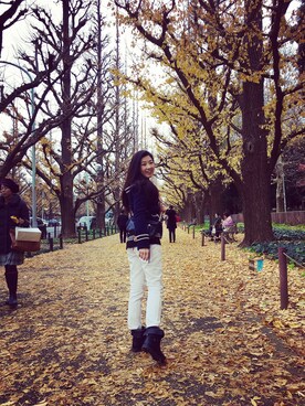 Vicky Luさん（レディース・160cm）の冬コーディネート