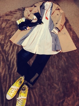 「Marc by Marc Jacobs（マークバイマークジェイコブス）のアイテム（トレンチコート）」を使った、楓さん（レディース・164cm）の冬コーディネート