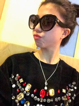 「DOLCE&GABBANA（ドルチェアンドガッバーナ）のアイテム（サングラス、ブラック系）」を使った、-外星人七号さん（レディース）の冬コーディネート