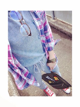 「GU（ジーユー）のアイテム（つなぎ/オールインワン）」を使った、** ⓗⓞⓝⓐ **さん（レディース・153cm）の春コーディネート