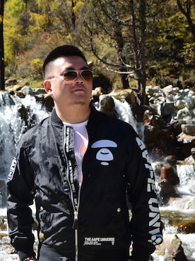 「AAPE BY A BATHING APE（エーエイプバイアベイシングエイプ）のアイテム（ジャケット/アウター）」を使った、squall.Dさん（メンズ・177cm）の秋コーディネート