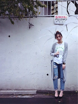 「ロングカーディガン」｜sayuri suzukiさん（レディース・161cm）の春コーディネート