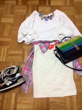 「KENZO」｜「アイテム（ハンドバッグ）」を使った、shioriさん（レディース・155cm）の夏コーディネート